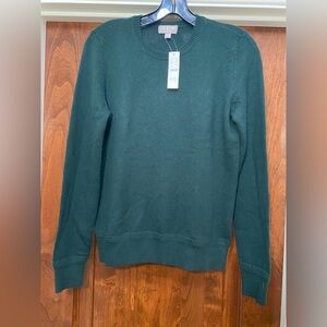 J. Crew Perfect cashmere crewneck sweater in dark Hunter green Sz S